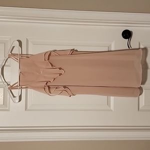 Bcbgeneration Light Pink Flowy Double Spaghetti Strap Dress With Ruffles, Size S